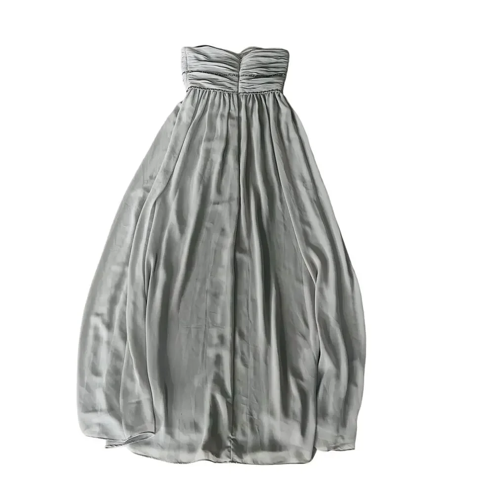 Pearl Georgina Chapman Studded Strapless Maxi Dress Size 4 Slate - Picture 3 of 7